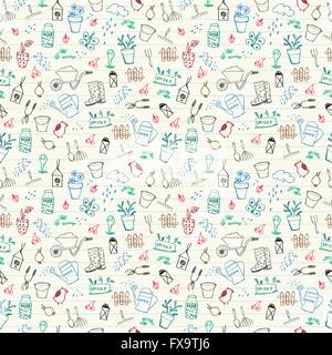 Spring Garden Seamless Pattern Stock Vector