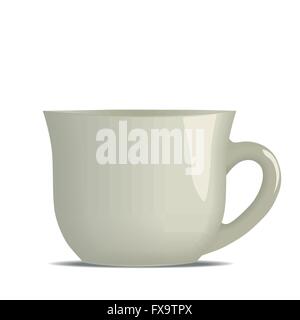 White porcelain cup isolated on white Stock Vector