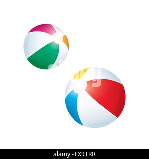 Summer balls isolated on white Stock Vector