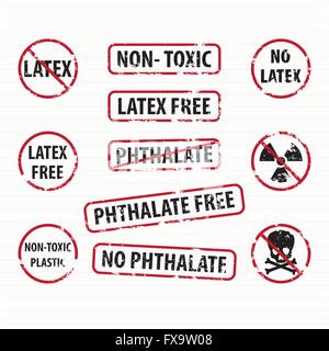 Latex and Phthalate free stamps set Stock Vector
