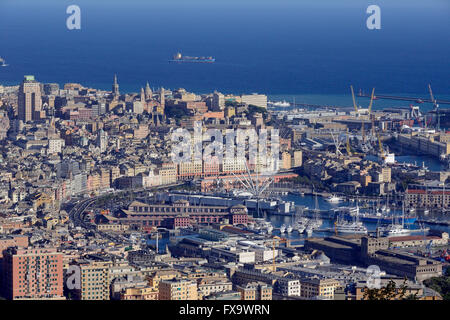 Panoramic view on old town, Genoa, Ligury, Italy, Europe Stock Photo