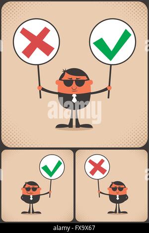 Concept illustration for right and wrong. Stock Vector