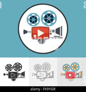 Vector illustration of video camera icons set for your design Stock Vector