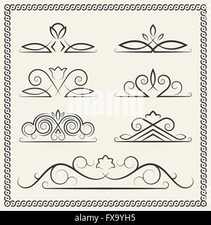 Set of ornament elements for your design Stock Vector