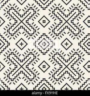 Abstract seamless geometric wallpaper pattern. Linear motif background. Vector illustration of seamless ethnic ukrainian pattern Stock Vector