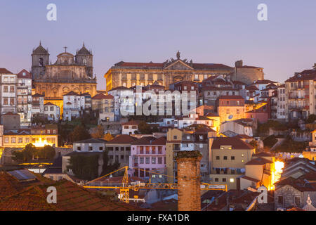 Dawn in Porto old town, Portugal. Stock Photo