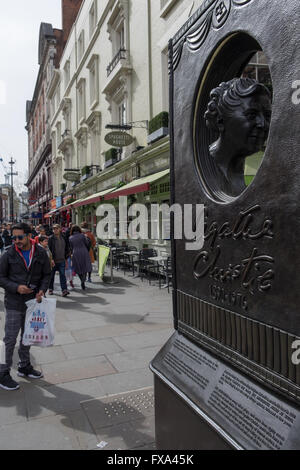 Agatha Christie memorial statue, Central London England UK Stock Photo