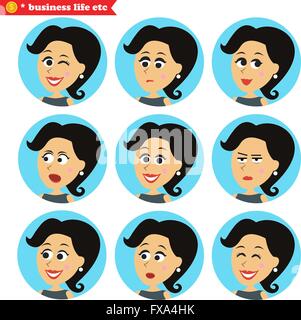 Business emotions icons set Stock Vector Image & Art - Alamy