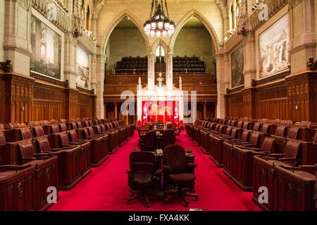 The Senate chamber in Parliament hill in Ottawa, Ont., on April 29, 2012. Stock Photo