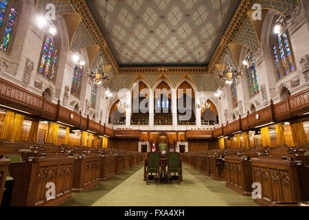 The House of Commons inside Parliament hill in Ottawa, Ont., on April 29, 2012. Stock Photo