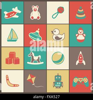 Kid toys icons set, flat style Stock Vector Image & Art - Alamy