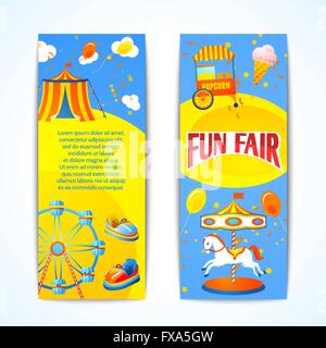 Collection of Carnival theme banners. Vector illustration. Flat style ...