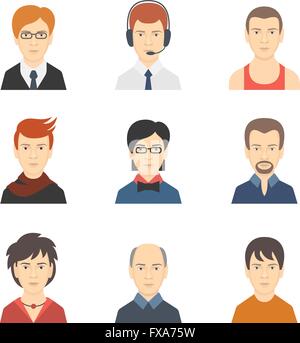 Set of User Profile Icons Isolated on White Background Stock Vector ...