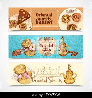 Oriental sweets banners Stock Vector