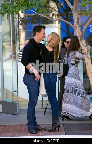 Engaged soap stars Kelly Kruger and Darin Brooks shop at Lovella Bridal  Featuring: Kelly Kruger, Darin Brooks Where: Los Angeles, California, United States When: 12 Mar 2016 Stock Photo