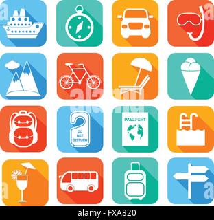 Icons of travel, summer in the flat style Stock Vector Image & Art - Alamy