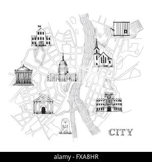 Information city map Stock Vector