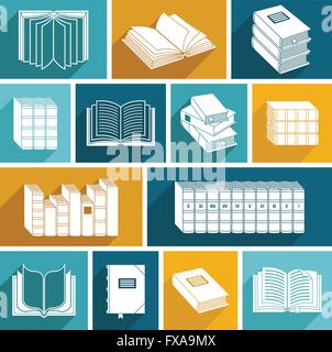 Set of Open and Closed Book Icons, Vector Illustration Stock Vector ...