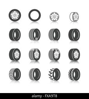 Tire icon set Stock Vector