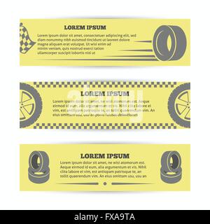 Tire banners set Stock Vector