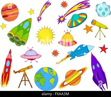 Astronomy Objects and Icons Vector Set illustration Stock Vector Image ...