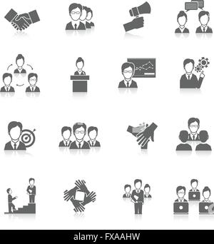 Set of black teamwork and business icons for web design Stock Vector ...