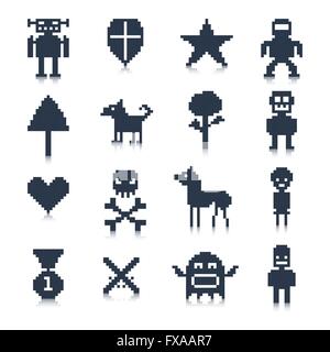 Game Pixel Characters Stock Vector