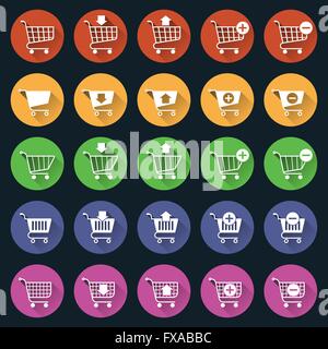 Set of shopping cart icons. Collection of web icons for online store ...