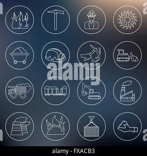 Coal industry icons set, outline style Stock Vector Image & Art - Alamy