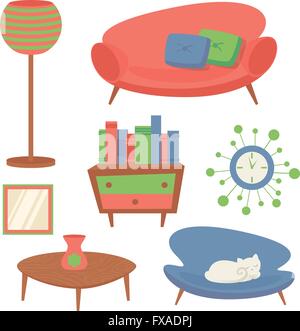 Interior Style Design Collection Icons Set Vector Stock Vector Image ...