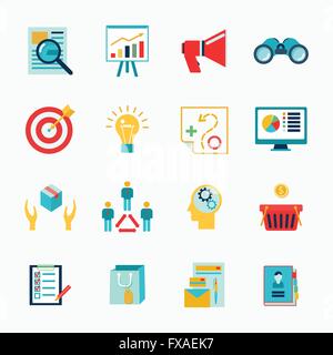 Marketers flat icons set Stock Vector Image & Art - Alamy