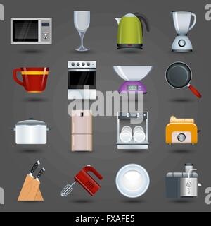 Kitchen appliances icons Stock Vector