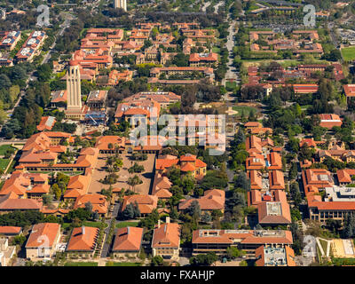 University Campus Stanford University with Hoover Tower, Palo Alto, California, Silicon Valley, California, USA Stock Photo