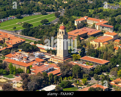 University Campus Stanford University with Hoover Tower, Palo Alto, California, Silicon Valley, California, USA Stock Photo