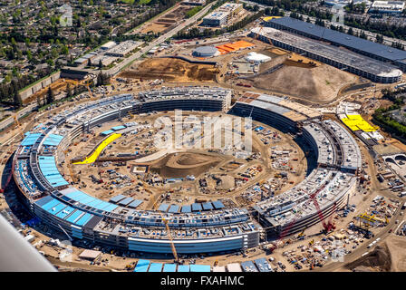 Huge construction site, office building Apple Campus II or Apple Campus 2 or AC2, architect Norman Foster, Cupertino Stock Photo
