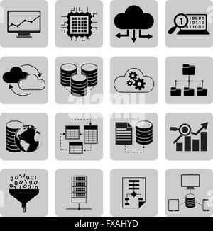 Big Data icons set, Business and social network Stock Vector Image ...