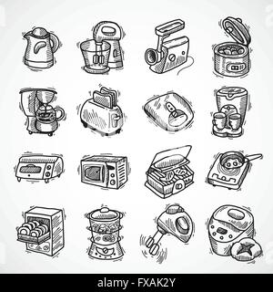 Kitchen equipment sketch Stock Vector