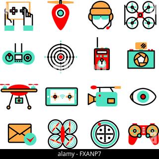 Drones Icon Set Stock Vector Image & Art - Alamy