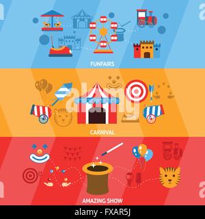 Sticker set of amusement park and fun fair objects illustration Stock ...