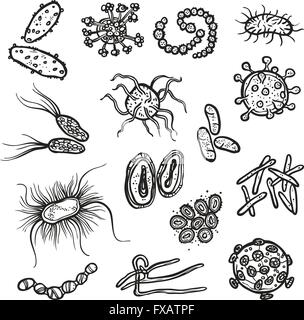 Hand drawn HIV virus isolated on white background. Realistic detailed ...