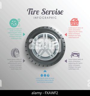 Tire Service Infographics Stock Vector