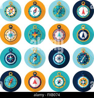 Compass flat icon. Vector icon of a navigational compass in flat style ...