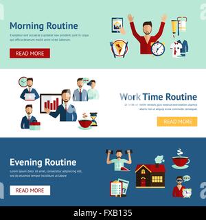 Businessman daily routine concept poster Stock Vector Image & Art - Alamy