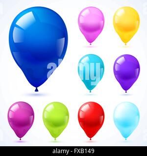 Color balloons icons set Stock Vector