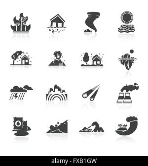 Natural disaster icons black Stock Vector Image & Art - Alamy
