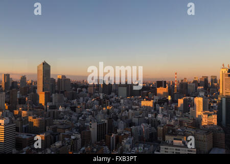 Tokyo, Japan - December 18, 2014: Photograph of Tokyo skyline taken from the World Trade Center. Stock Photo