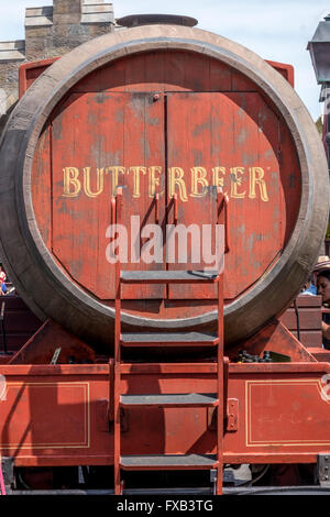 Butterbeer Barrel  Selling The Famous Drink From The Wizarding World Of Harry Potter Universal Studios Orlando Stock Photo