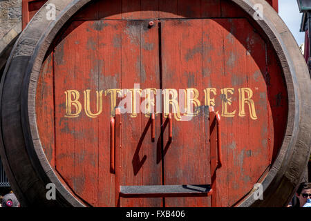 Butterbeer Barrel  Selling The Famous Drink From The Wizarding World Of Harry Potter Universal Studios Orlando Stock Photo