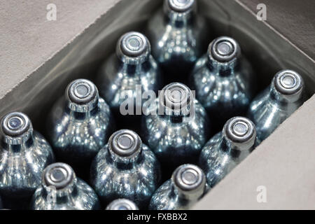 Soda chargers background Stock Photo