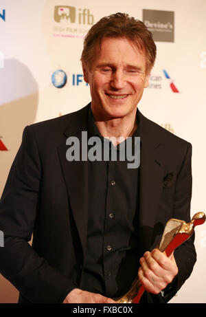 Actor Liam Neeson at the IFTA Film & Drama Awards (The Irish Film & Television Academy) at the Mansion House in Dublin, Ireland, Stock Photo